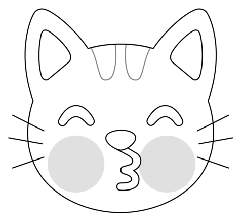 Kissing cat emoji coloring page free printable coloring pages