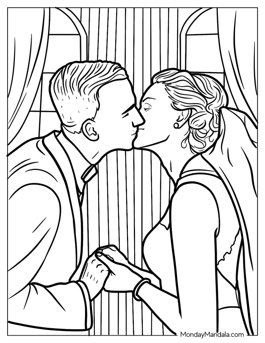 Wedding coloring pages free pdf printables