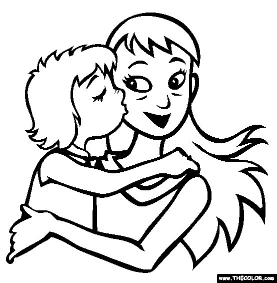 A special mothers day kiss online coloring page mothers day coloring pages mothers day coloring sheets mothers day colors