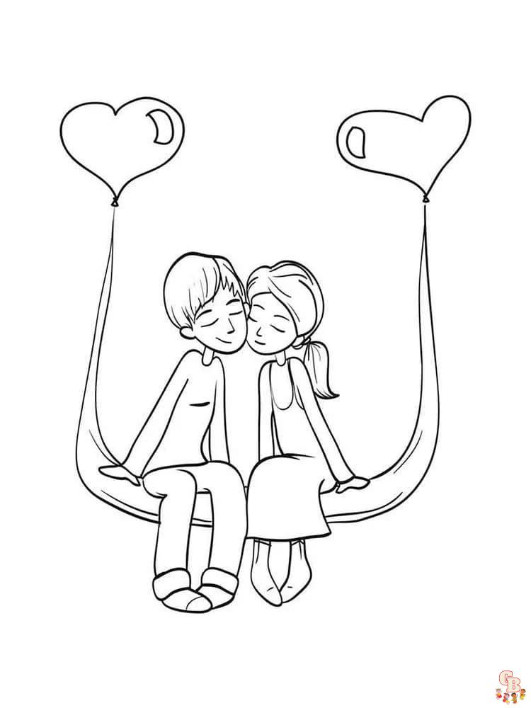 Couple coloring pages