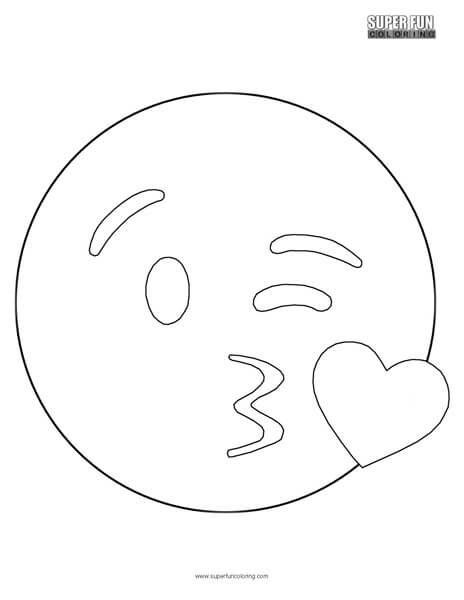 Kissing emoji coloring sheet