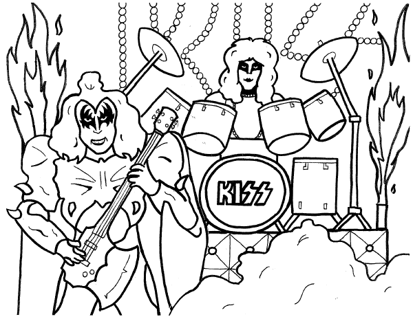 Kiss coloring pages