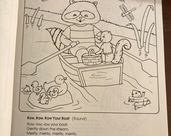 Vintage wee color wee sing around the campfire coloring activity book of sing