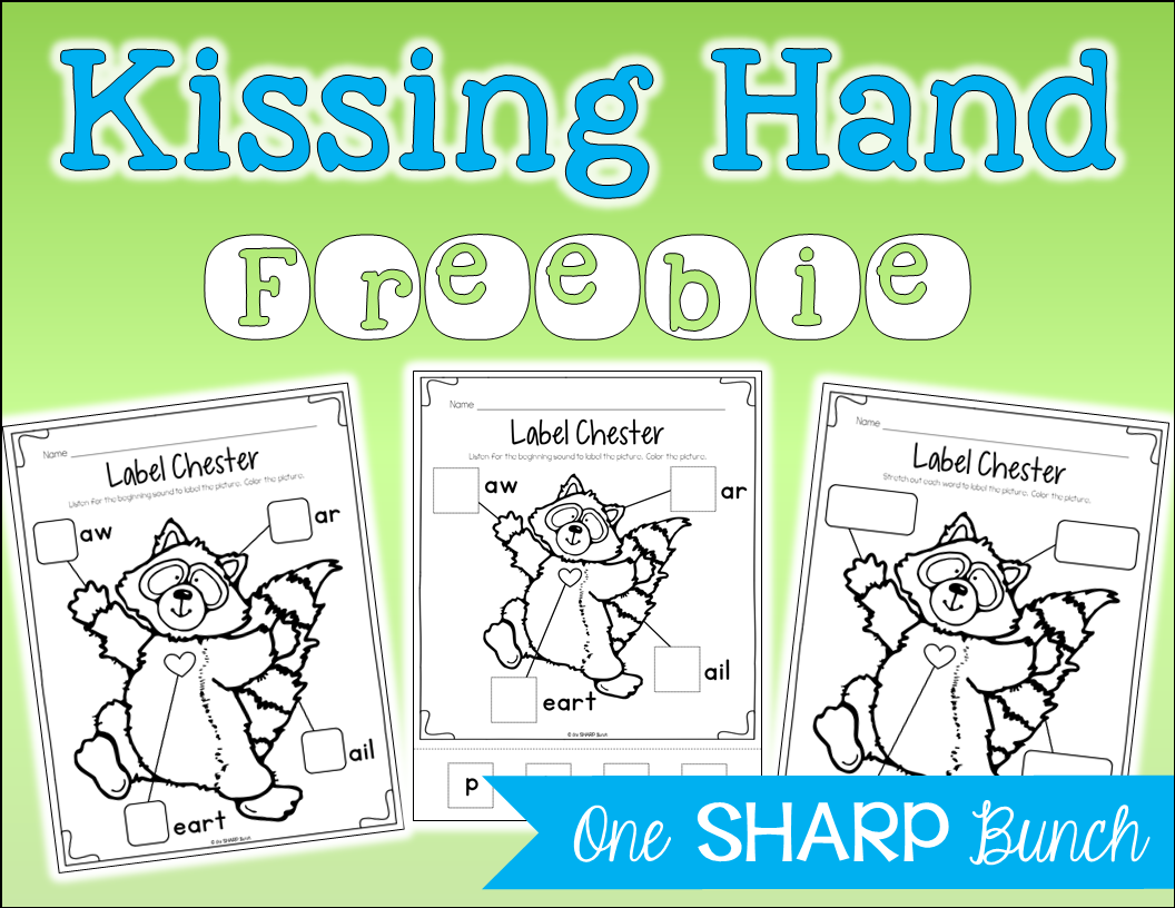 Kissing hand freebie first week of school