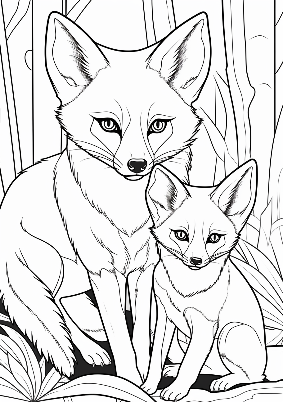 Kid friendly fox coloring s