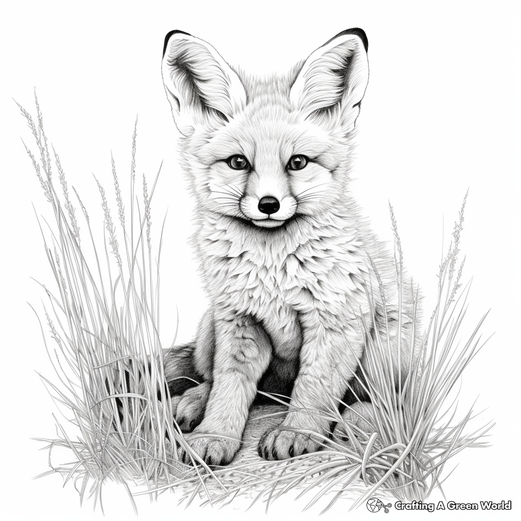 Realistic fox coloring pages