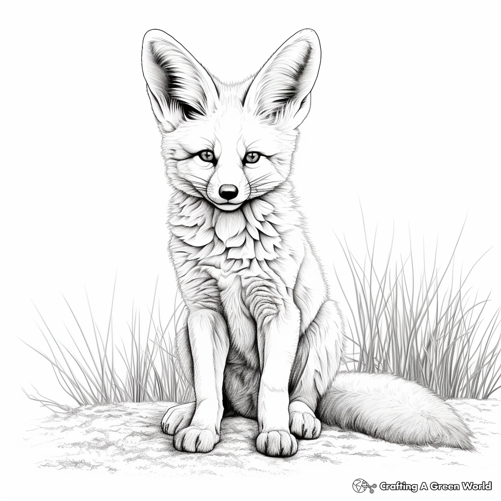 Realistic fox coloring pages