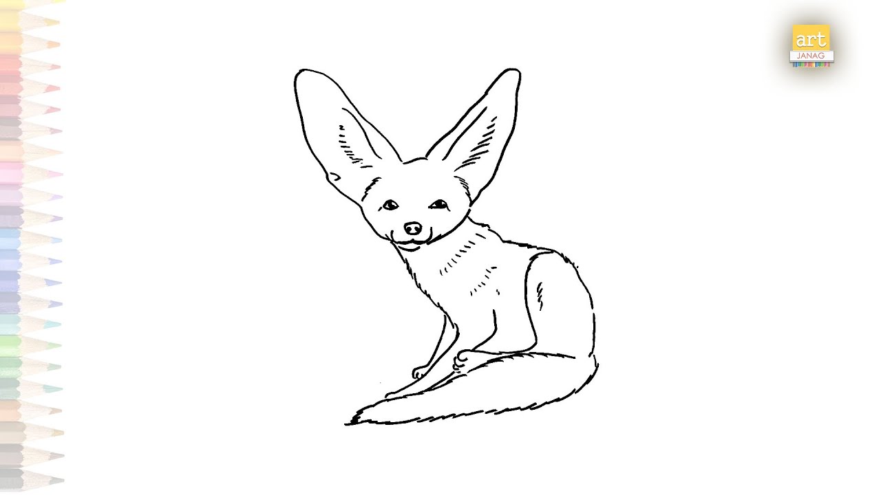 Kit fox drawing easy outline drawings easy how to draw kit fox step by step artjanag