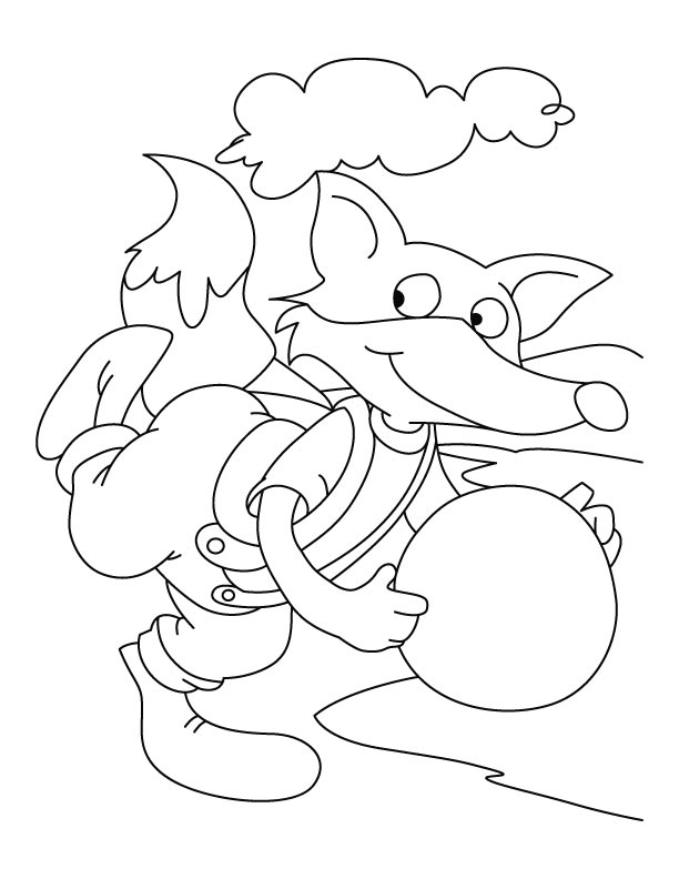 Fox playing with the ball coloring page download free fox playing with the ball coloring page for kids best coloring pages