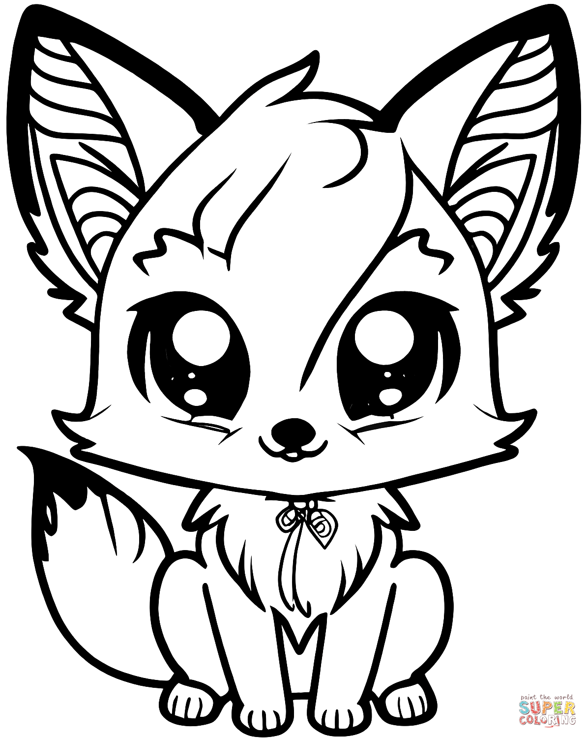 Adorable little fox coloring page free printable coloring pages