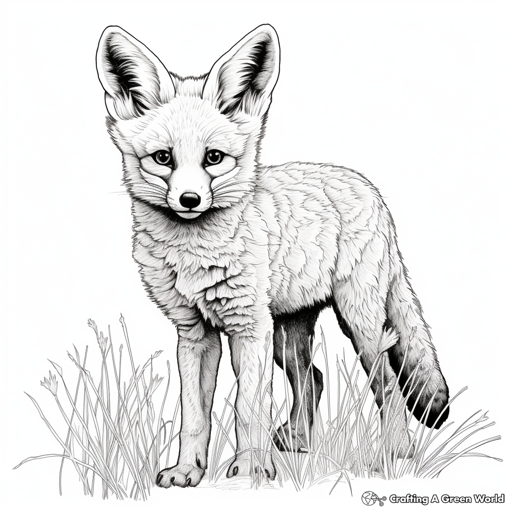 Realistic fox coloring pages