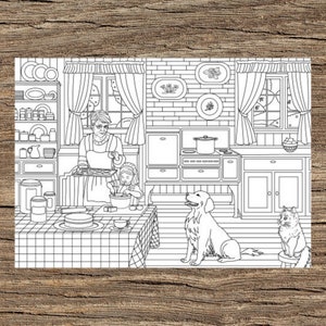 Modern kitchen printable adult coloring page from favoreads coloring book pages for adults and kids coloring sheets colouring designs