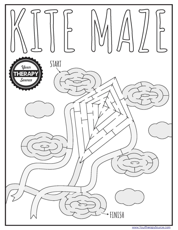 Kite coloring pages and free kite printables