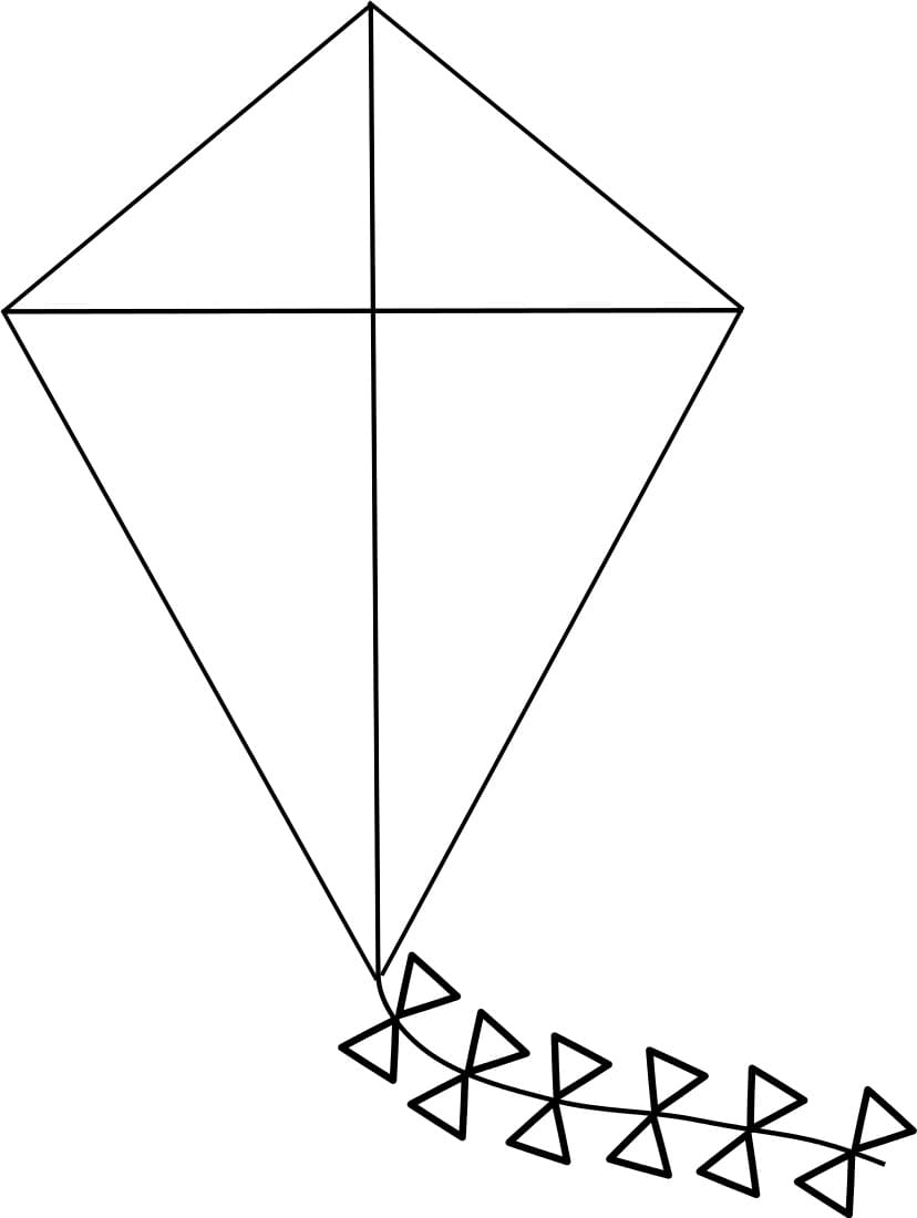 Print kite coloring page