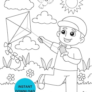 Kite coloring page