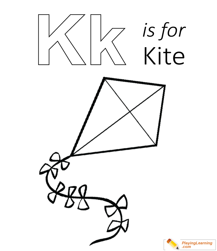 K is for kite coloring page free k is for kite coloring page