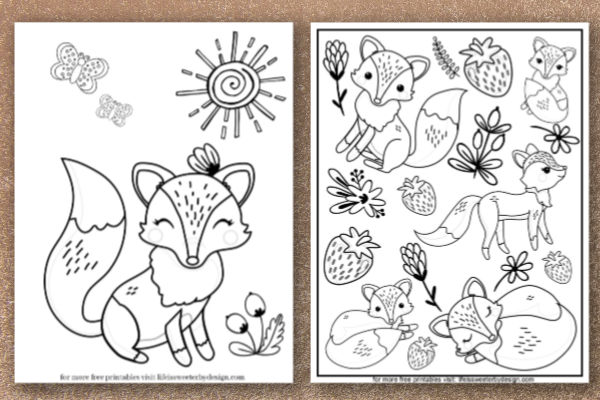 Fox coloring pages