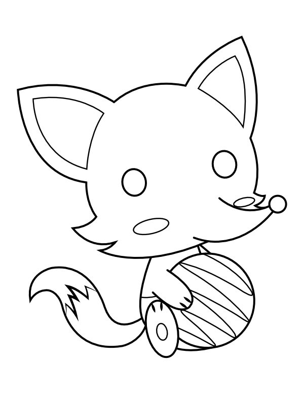 Printable baby fox coloring page