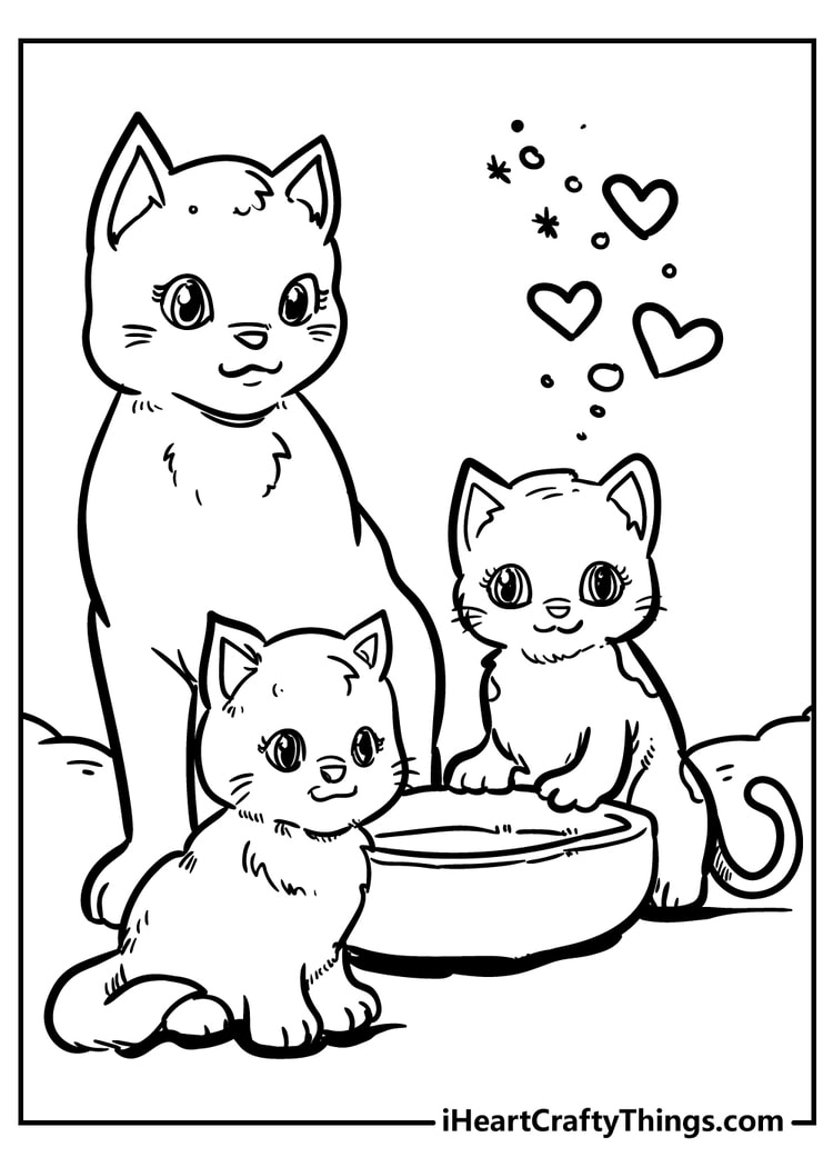 Cat coloring pages free printables