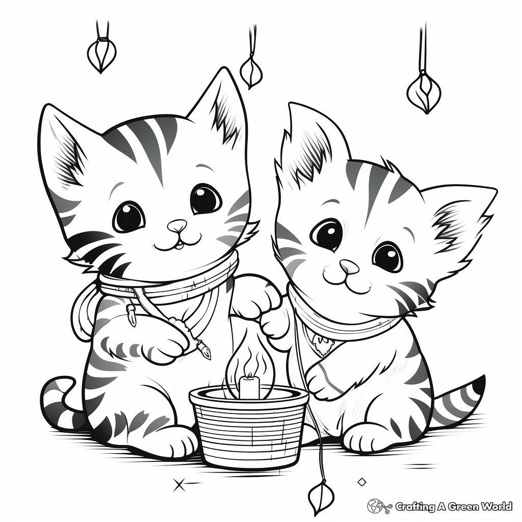 Christmas cat coloring pages