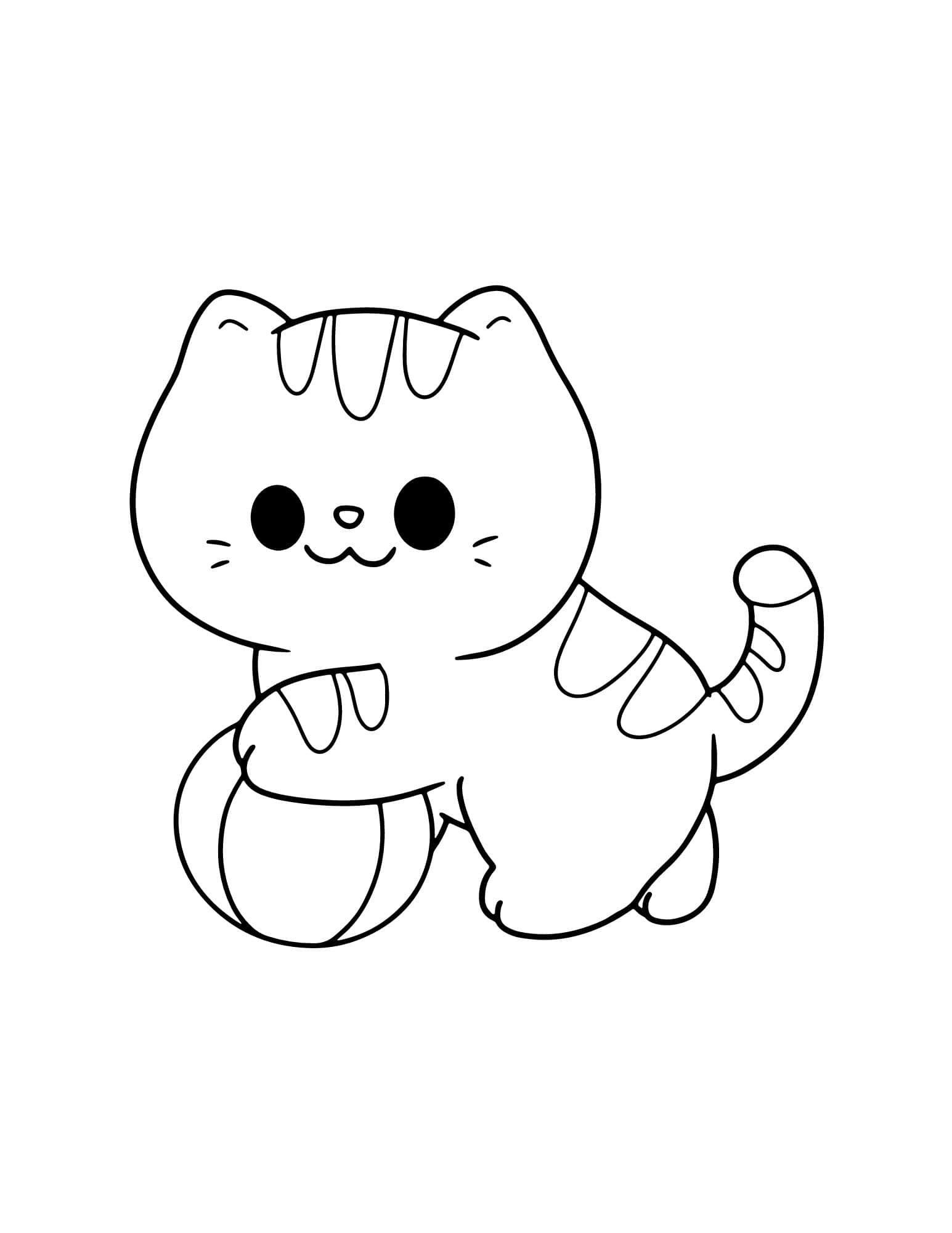 Cute cat coloring pages for kids and adults