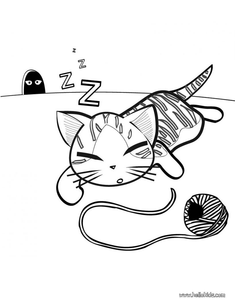 Cute kitten coloring pages