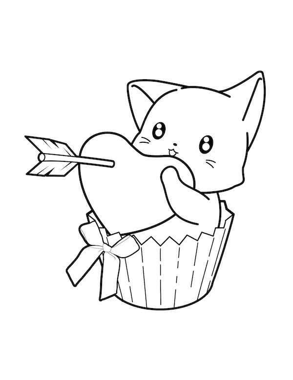 Cute cat coloring pages for kids and adults