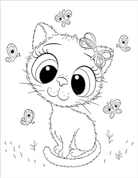 Cute cats coloring book for kids ages