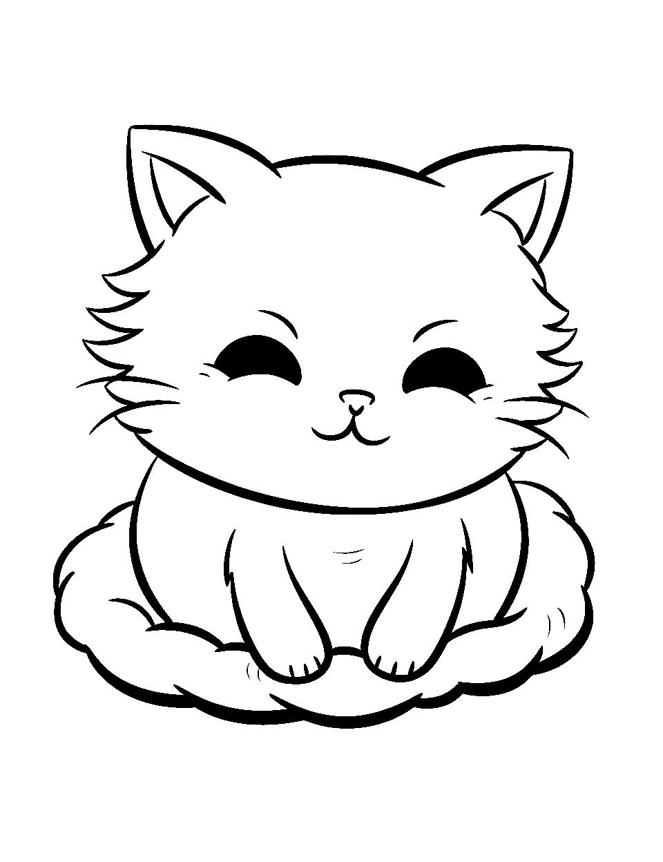 Kitten coloring pages free printable sheets