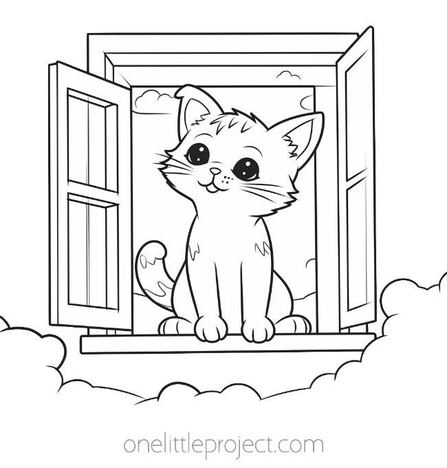 Cat coloring pages free printable kitten coloring sheets