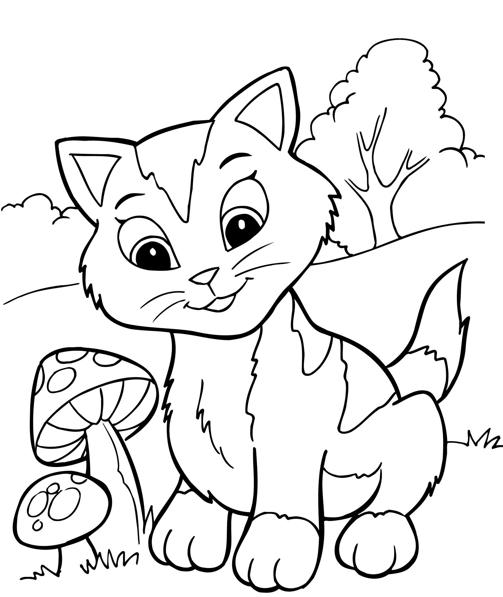 Free printable kitten coloring pages for kids