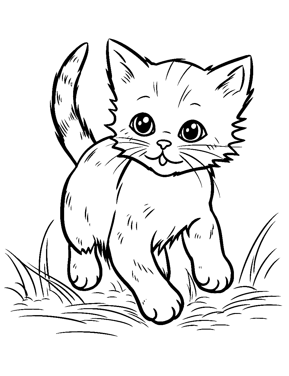 Kitten coloring pages free printable sheets