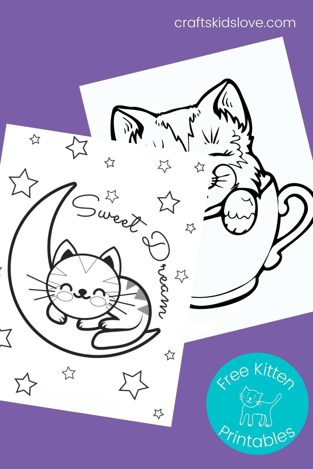 Free printable kitten coloring pages