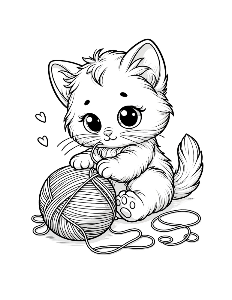 Free cat coloring pages for kids