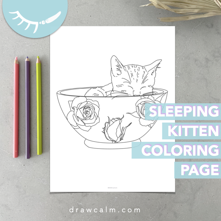 Cute kitten coloring page to celebrate a special graduation