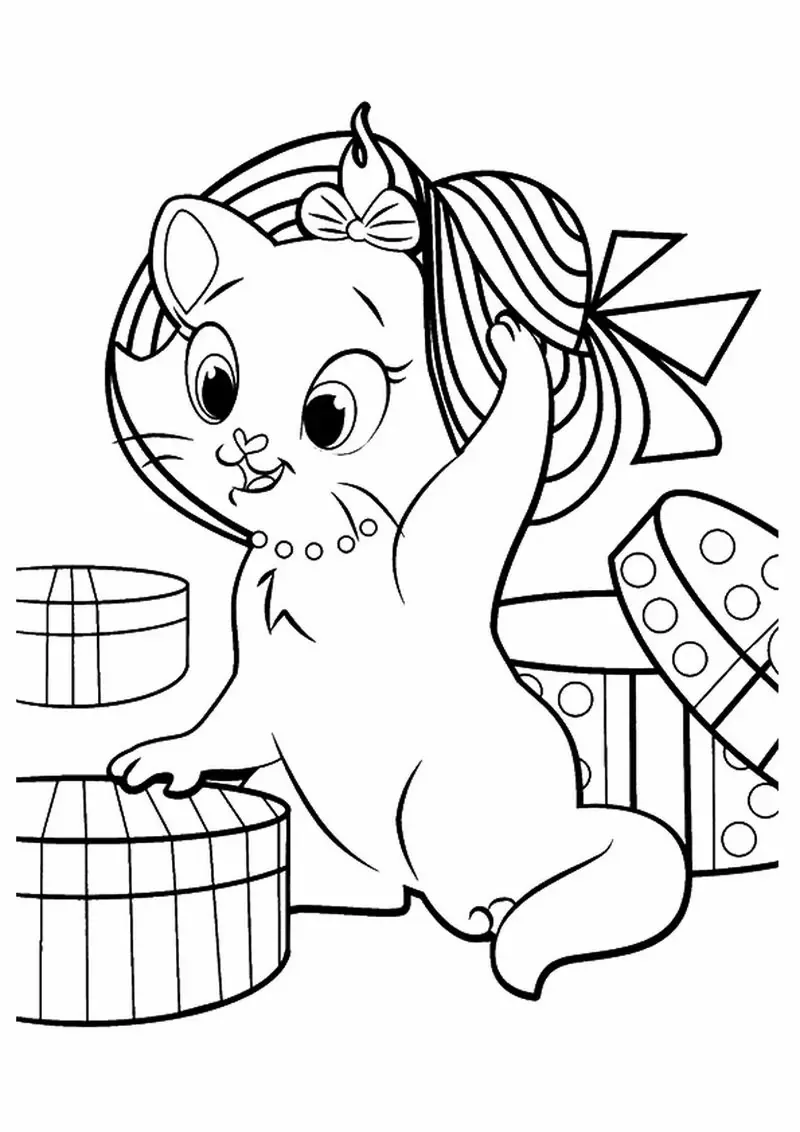 Cute kitten coloring pages pdf