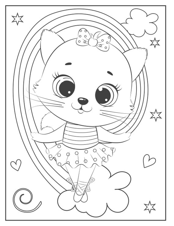 Printable kitten coloring pages for children