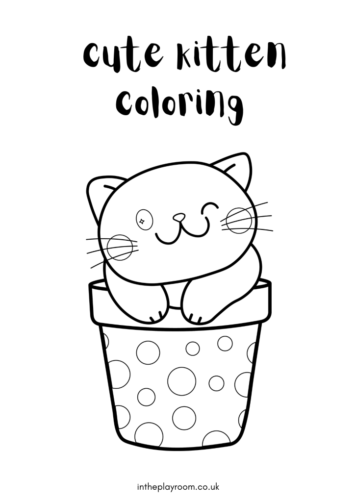 Cute kitty loring pages free printable