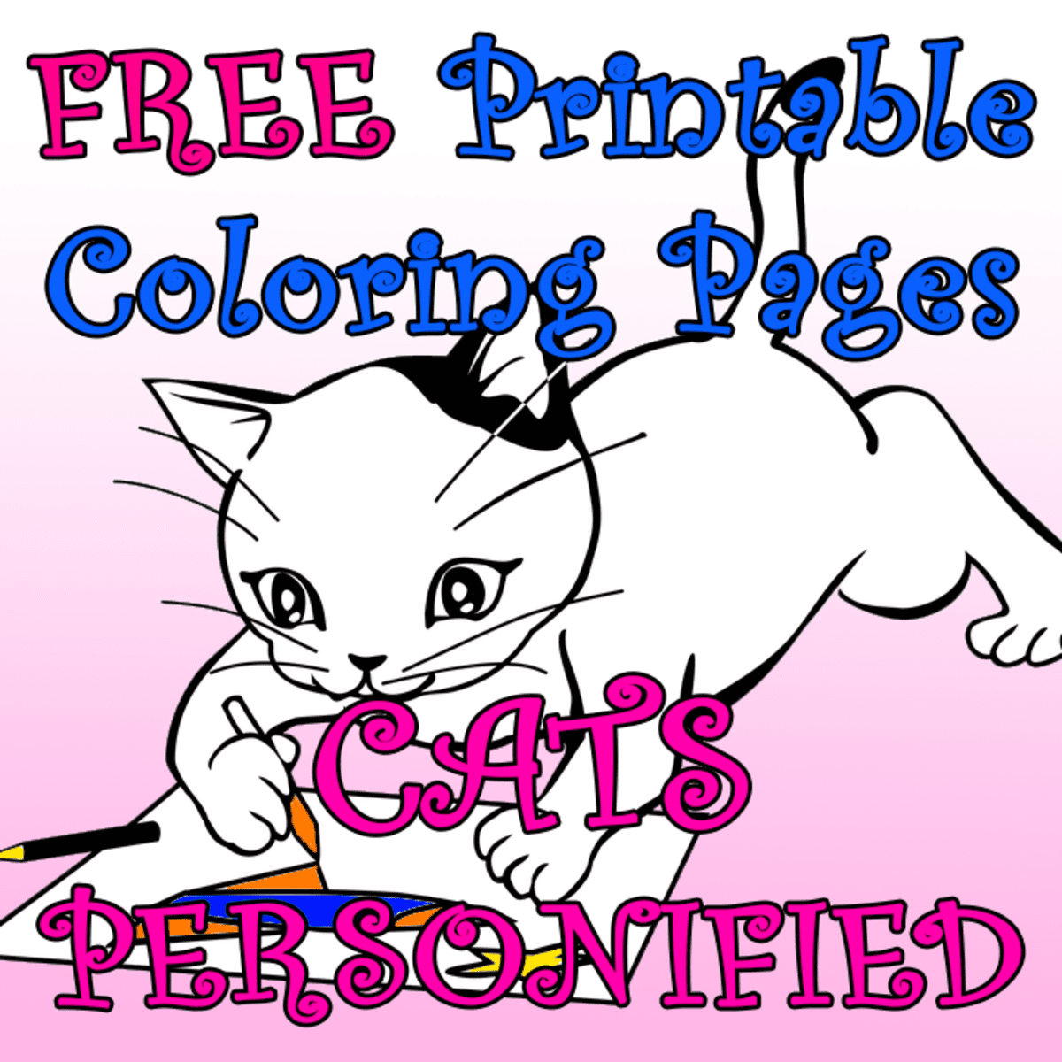 Cats personified free cat coloring pages for kids