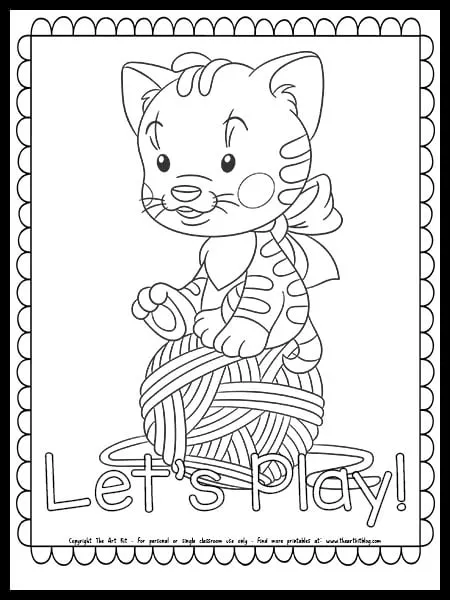 Cute kitten coloring page lets play free printable â the art kit