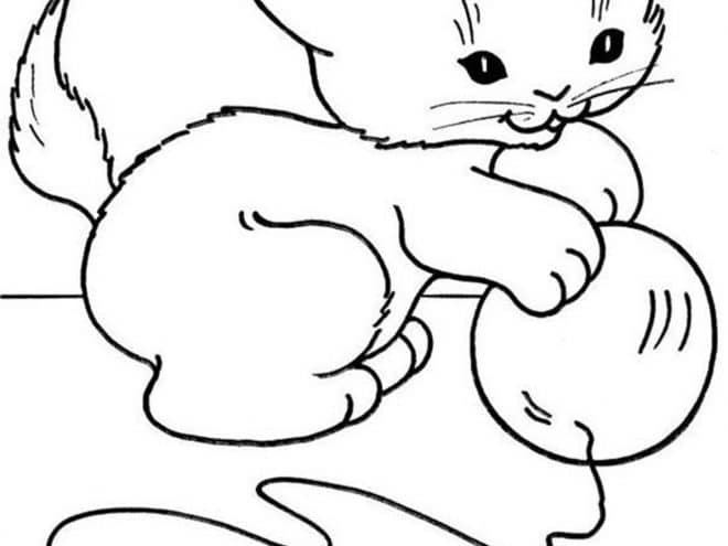 Free easy to print kitten coloring pages