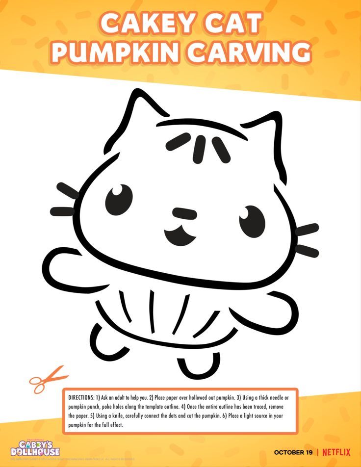 Cakey cat pumpkin carving stencils gabbys dollhouse cat pumpkin carving halloween pumpkin carving stencils pumpkin carving