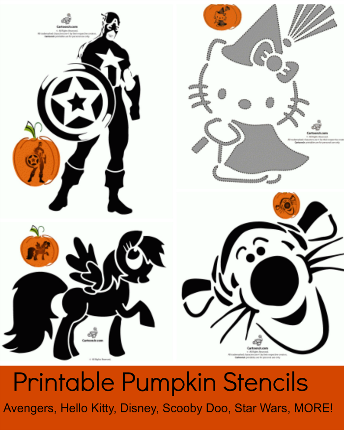 Free printable pumpkin stencil patterns disney hello kitty star wars the avengers and more