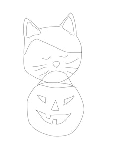 Halloween kitty cat faces coloring pages â