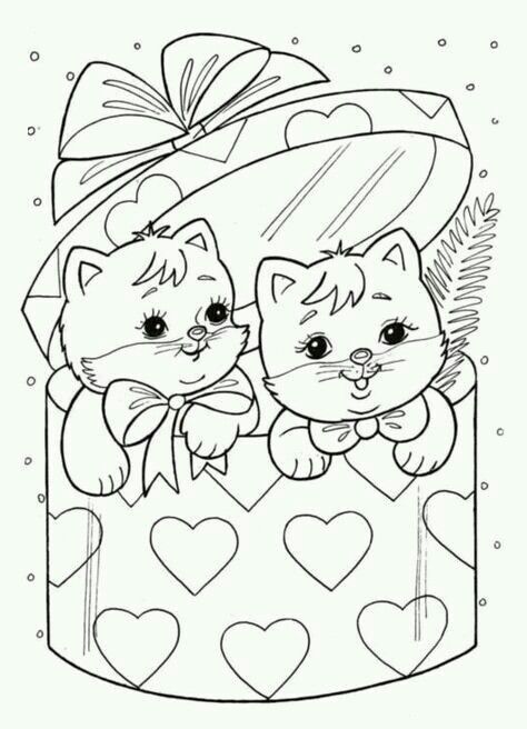 Pin by rose simãµes on colorindo âï valentine coloring pages cat coloring page valentines day coloring page