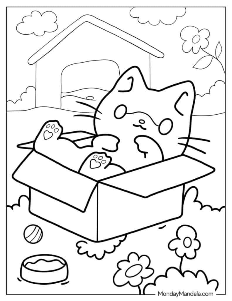 Kitten coloring pages free pdf printables