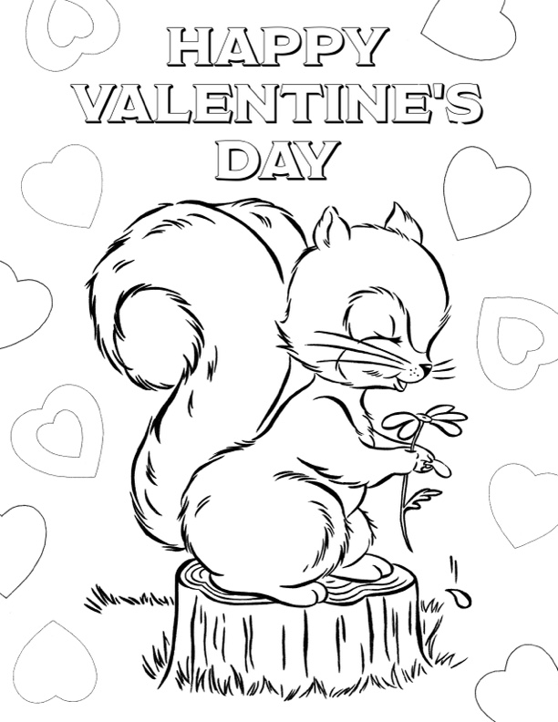 Valentine coloring pages