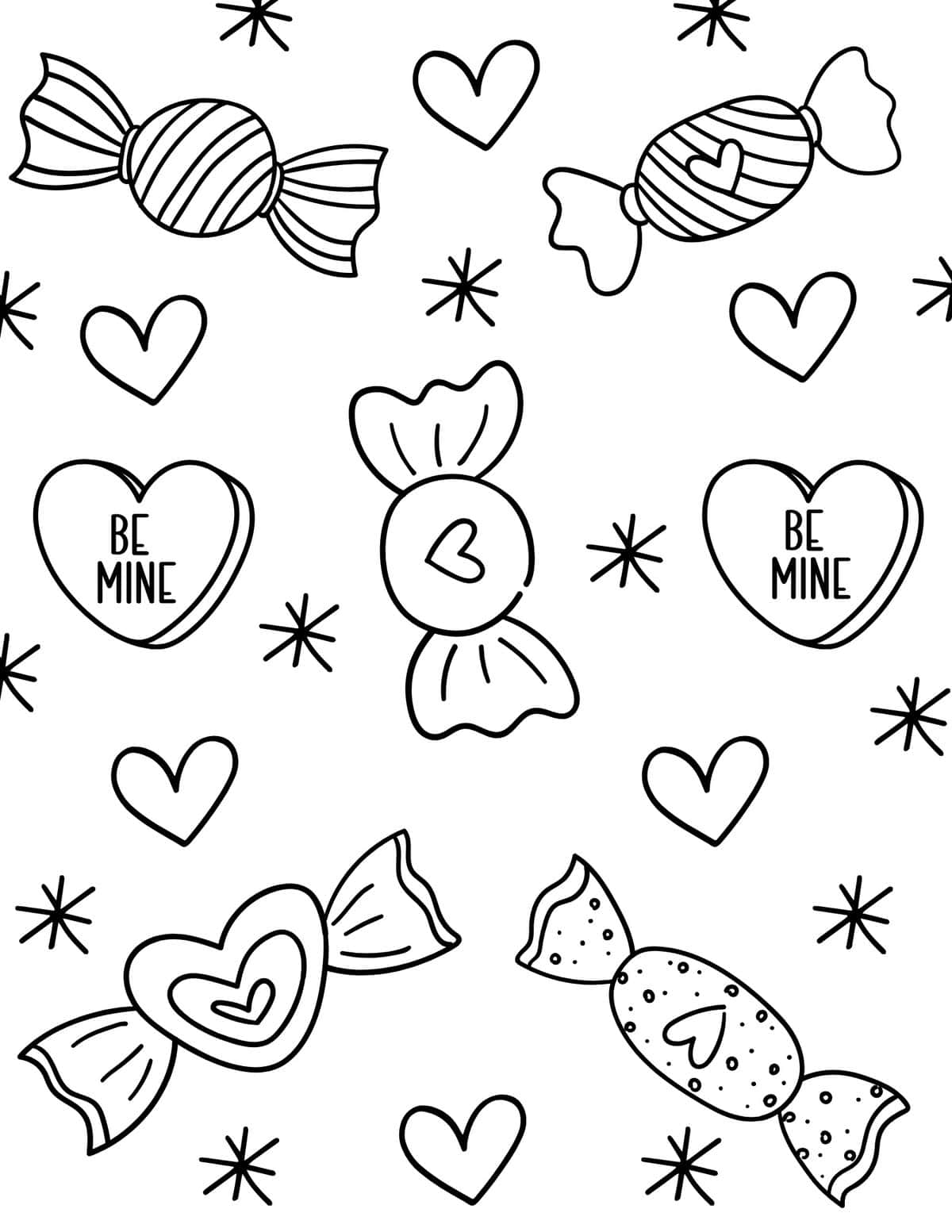 Free valentine coloring pages for kids