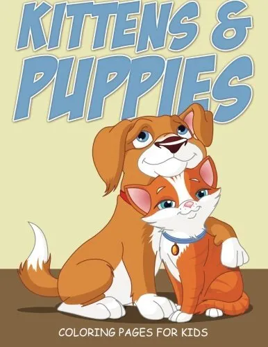 Kittens and puppies coloring pages for kids kids by neil masters brand new