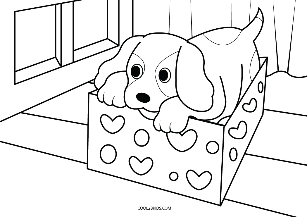 Printable puppy coloring pages for kids